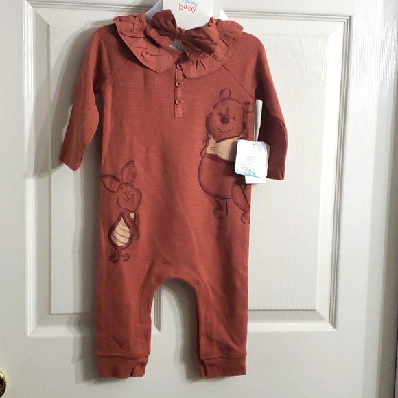 DISNEY BABY WINNIE THE POOH 1 PIECE W/ BOW - Picture 1 of 11
